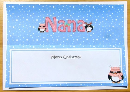 Large DL Merry Christmas NANA insert by Joyce Watson
