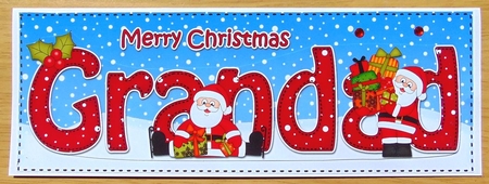Large DL Merry Christmas GRANDAD 3D decoupage  by Joyce Watson