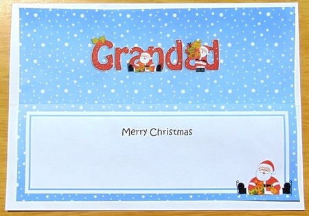 Large DL Merry Christmas GRANDAD insert by Joyce Watson