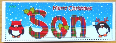 Large DL Merry Christmas SON 3D decoupage  by Joyce Watson