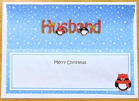 Large DL Merry Christmas HUSBAND insert by Joyce Watson