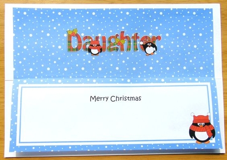 Large DL Merry Christmas DAUGHTER insert by Joyce Watson