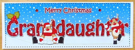 Large DL Merry Christmas GRANDDAUGHTER 3D decoupage  by Joyce Watson