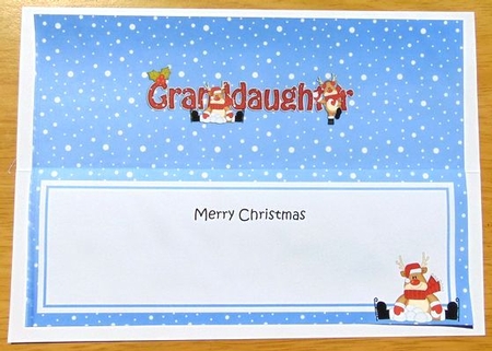 Large DL Merry Christmas GRANDDAUGHTER 3D decoupage  by Joyce Watson