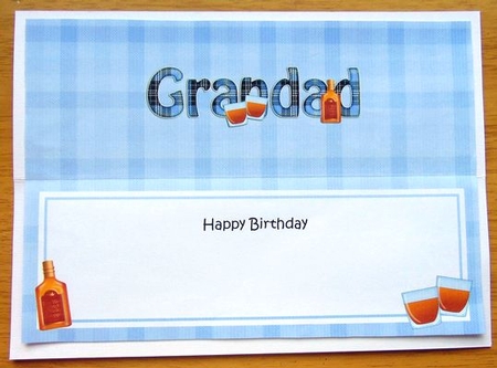 Large DL Happy Birthday GRANDAD insert by Joyce Watson