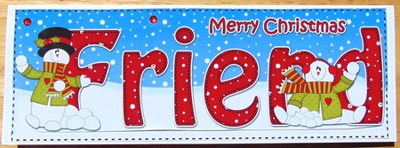 Large DL Merry Christmas FRIEND 3D decoupage  by Joyce Watson