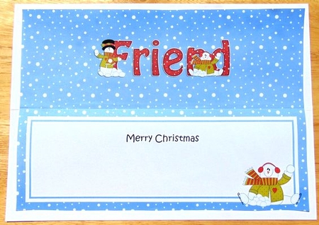 Large DL Merry Christmas FRIEND insert by Joyce Watson