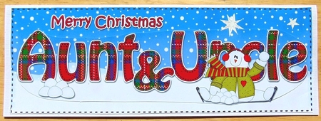 Large DL Merry Christmas AUNT & UNCLE 3D decoupage  by Joyce Watson