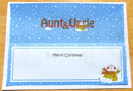 Large DL Merry Christmas AUNT & UNCLE insert by Joyce Watson
