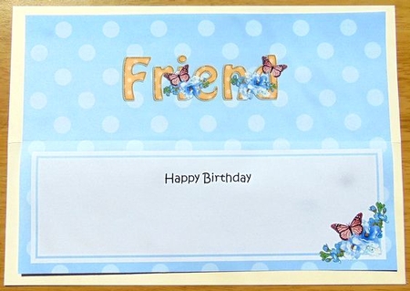 Large DL Happy Birthday FRIEND insert by Joyce Watson