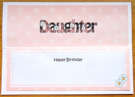Large DL Happy Birthday DAUGHTER insert by Joyce Watson