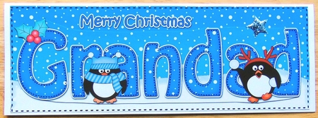 Large DL Merry Christmas GRANDAD 3D decoupage  by Joyce Watson