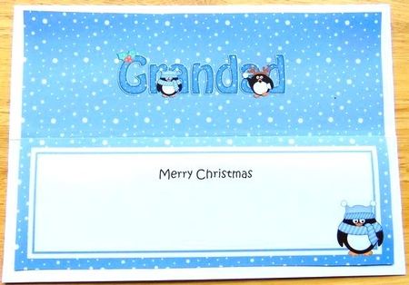 Large DL Merry Christmas GRANDAD insert by Joyce Watson
