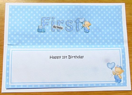 Large DL HAPPY FIRST BIRTHDAY insert by Joyce Watson