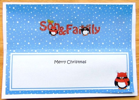 Large DL Merry Christmas SON & FAMILY insert by Joyce Watson