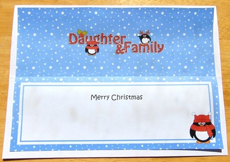 Large DL Merry Christmas SDAUGHTER & FAMILY insert by Joyce Watson