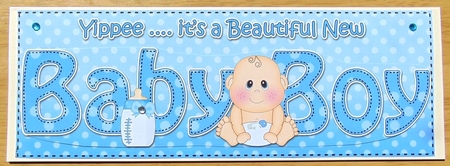 Large DL YIPPEE ... ITS A BEAUTIFUL NEW BABY BOY 3D decoupage by Joyce Watson