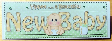Large DL YIPPEE ... A BEAUTIFUL NEW BABY 3D decoupage by Joyce Watson