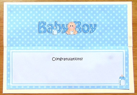 Large DL NEW BABY BOY insert by Joyce Watson