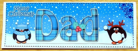 Large DL Merry Christmas DAD 3D decoupage  by Joyce Watson
