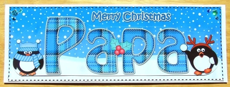 Large DL Merry Christmas PAPA 3D decoupage  by Joyce Watson