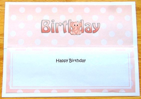 Large DL HAPPY BIRTHDAY insert by Joyce Watson