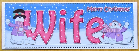 Large DL Merry Christmas WIFE 3D decoupage  by Joyce Watson