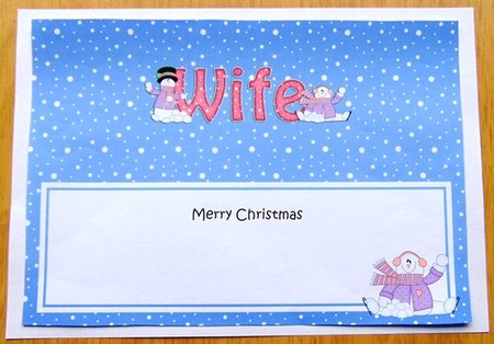 Large DL Merry Christmas WIFE insert by Joyce Watson