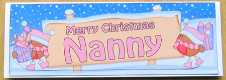 Large DL Merry Christmas NANNY with Robins 3D decoupage by Joyce Watson