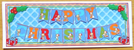 LARGE DL CARD - CHRISTMAS BUNTING by Joyce Watson