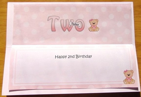 Large DL Happy Birthday TWO TODAY insert by Joyce Watson