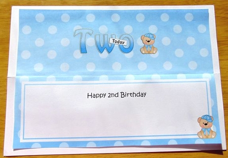 Large DL Happy Birthday TWO TODAY insert by Joyce Watson