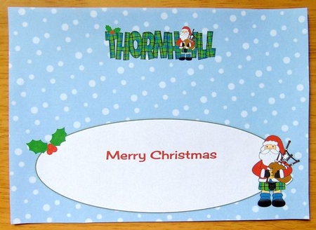 Merry Christmas from THORNHILL Scottish Santa large dl insert by Joyce Watson