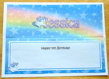 Large DL Happy 5th Birthday JESSICA insert by Joyce Watson
