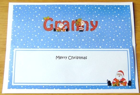 Large DL Merry Christmas GRANNY insert by Joyce Watson