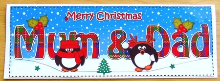 Large DL Merry Christmas MUM & DAD 3D decoupage  by Joyce Watson