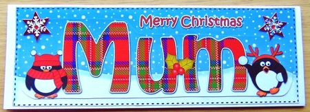 Large DL Merry Christmas MUM 3D decoupage  by Joyce Watson