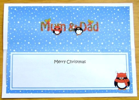 Large DL Merry Christmas MUM & DAD insert by Joyce Watson