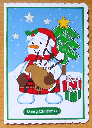 Scottish Snowman Piper decoupage by Joyce Watson
