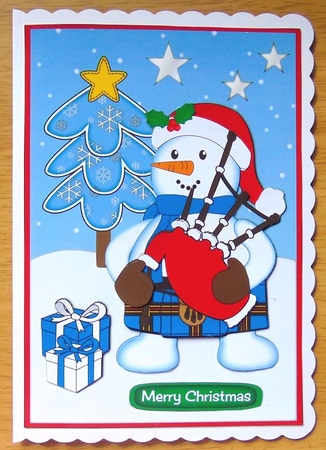 Scottish Snowman Piper decoupage 2 by Joyce Watson
