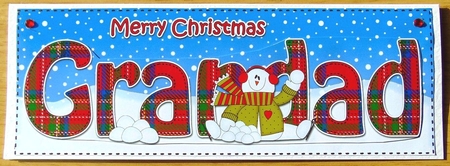 Large DL Merry Christmas GRANDAD 3D decoupage  by Joyce Watson