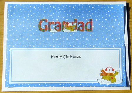 Large DL Merry Christmas GRANDAD insert by Joyce Watson