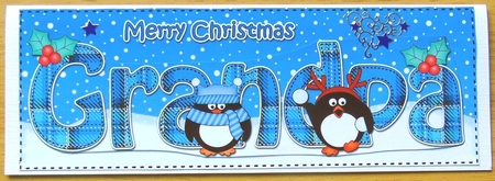 Large DL Merry Christmas GRANDPA 3D decoupage  by Joyce Watson