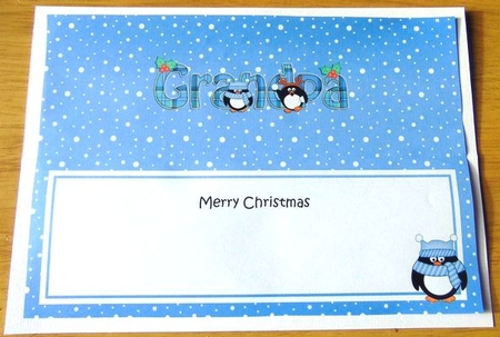 Large DL Merry Christmas GRANDPA insert by Joyce Watson