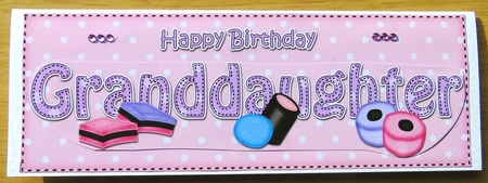 Large DL Happy Birthday GRANDDAUGHTER 3D decoupage by Joyce Watson