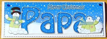 Large DL Merry Christmas PAPA 3D decoupage  by Joyce Watson