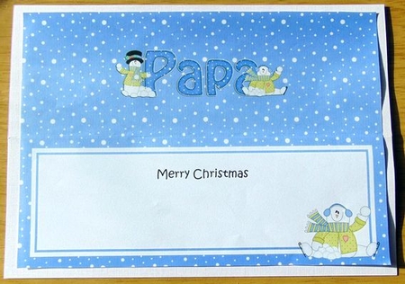 Large DL Merry Christmas PAPA insert by Joyce Watson