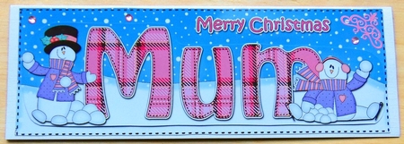 Large DL Merry Christmas MUM 3D decoupage  by Joyce Watson