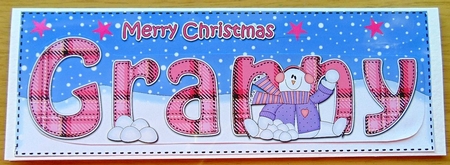 Large DL Merry Christmas GRANNY 3D decoupage  by Joyce Watson