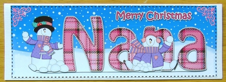 Large DL Merry Christmas NANA 3D decoupage  by Joyce Watson